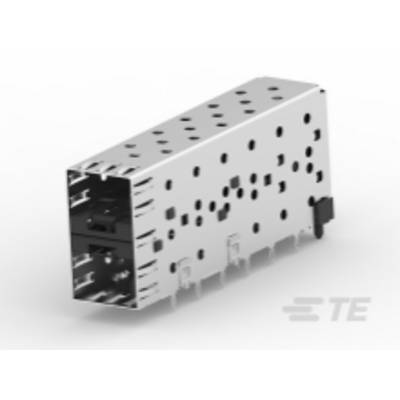 Metalowa obudowa z licznymi okrągłymi otworami, prawdopodobnie element techniczny, taki jak wtyk lub adapter.