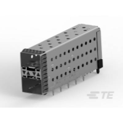 Srebrny złącze elektroniczne wielostykowe w obudowie prostokątnej, przeznaczone do montażu na płytce drukowanej.