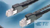 Dwa kable Ethernet z wtyczkami RJ45 na niebieskim tle.