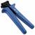 Narzędzie do zaciskania przewodów z niebieskim uchwytem i czarnymi metalowymi szczękami, używane do zaciskania złącz elektrycznych.
