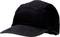 Czarna czapka sportowa z wygiętym daszkiem, wykonana z lekkiego materiału, bez widocznego logo lub zdobień.
