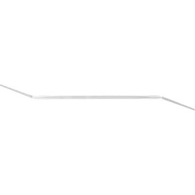 Dwustronny instrument dentystyczny o smukłych, żłobionych końcówkach, prawdopodobnie przeznaczony do czyszczenia lub badania zębów.