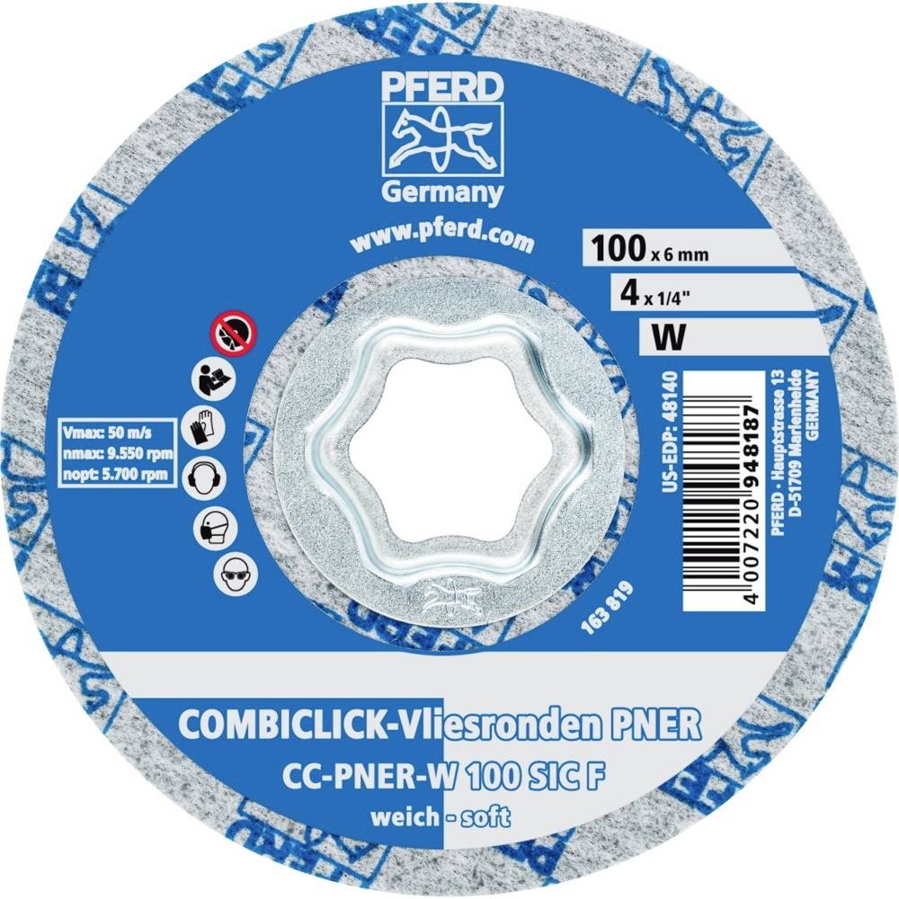 Tarcza ścierna 'Koń' do szlifowania metalu, 100x6 mm, 4 sztuki, maksymalna prędkość 50 m/s, miękka, odpowiednia dla 5.700 obr./min.