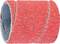 Czerwony, cylindryczny wałek ścierny z widocznym uziarnieniem.