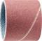 Czerwona taśma szlifierska o gładkiej powierzchni, nawinięta na cylindryczny rdzeń. Odpowiednia do prac szlifierskich na drewnie lub metalu.