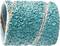 Turkusowa, szorstka taśma ścierna, zwinięta i sfotografowana z boku. Stosowana do wygładzania powierzchni.