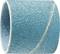 Niebieska taśma ścierna o drobnoziarnistej strukturze i skośnym wzorze szwu, w kształcie cylindrycznym, przeznaczona do prac szlifierskich.