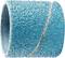 Niebieski pas szlifierski. Powierzchnia jest szorstka i ziarnista, odpowiednia do użycia w szlifierkach do wygładzania materiałów.