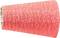 Czerwony wałek teksturowy, o stożkowatym kształcie, z szorstkią powierzchnią, prawdopodobnie przeznaczony do prac rzemieślniczych lub dekoracyjnych.