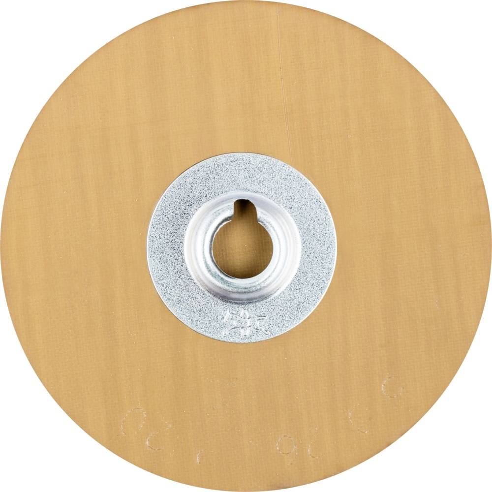 Brązowa tarcza szlifierska z metalowym rdzeniem pośrodku, przeznaczona do prac szlifierskich.