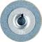Okrągła, metalowa tarcza szlifierska z centralnym otworem na niebieskim tle. Służy do szlifowania powierzchni.