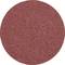 Okrągły, czerwony papier ścierny o grubej ziarnistości, równomiernie strukturyzowany, odpowiedni do szlifowania różnych materiałów.