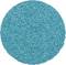 Krąg wykonany z turkusowego, granulowanego materiału, przypominającego przetworzone granulki tworzywa sztucznego, prawdopodobnie przeznaczony do celów przemysłowych.