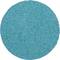 Drobnoziarnisty, okrągły papier ścierny w kolorze turkusowym.