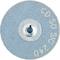 Niebieski krążek ścierny z napisem 'CD 50 SIC 240' po lewej i prawej stronie. Metalowy otwór w środku do mocowania.