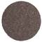 Okrągła, szorstka, teksturowana tarcza papieru ściernego w kolorze brązowym; używana do szlifowania materiałów.