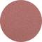 Okrągły, płaski arkusz papieru ściernego w kolorze czerwonym o ziarnistej powierzchni, idealny do szlifowania i polerowania różnych materiałów.
