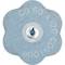 Niebiesko-szary kwiat ścierny z napisem 'CD 60 A120 CONTOUR'. Posiada centralną metalową pętelkę do mocowania.