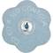 Okrągła podkładka ścierna w kształcie kwiatu, niebieska, z napisem '180 CONTOUR 3'.