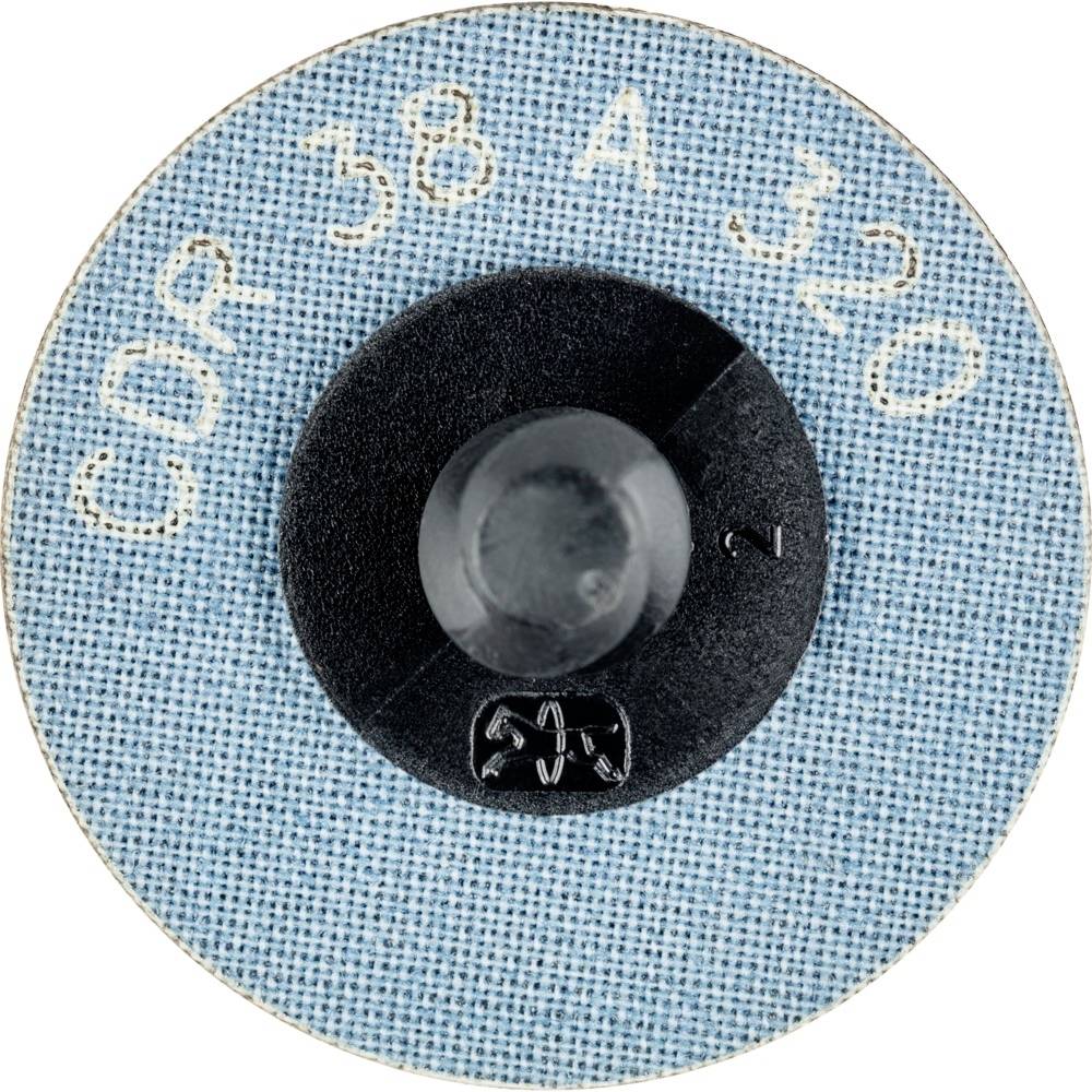 Okrągła głowica szlifierska z niebieską tarczą, czarnym środkiem i napisem 'CDP 38 A 320'. Używana do obróbki powierzchni.