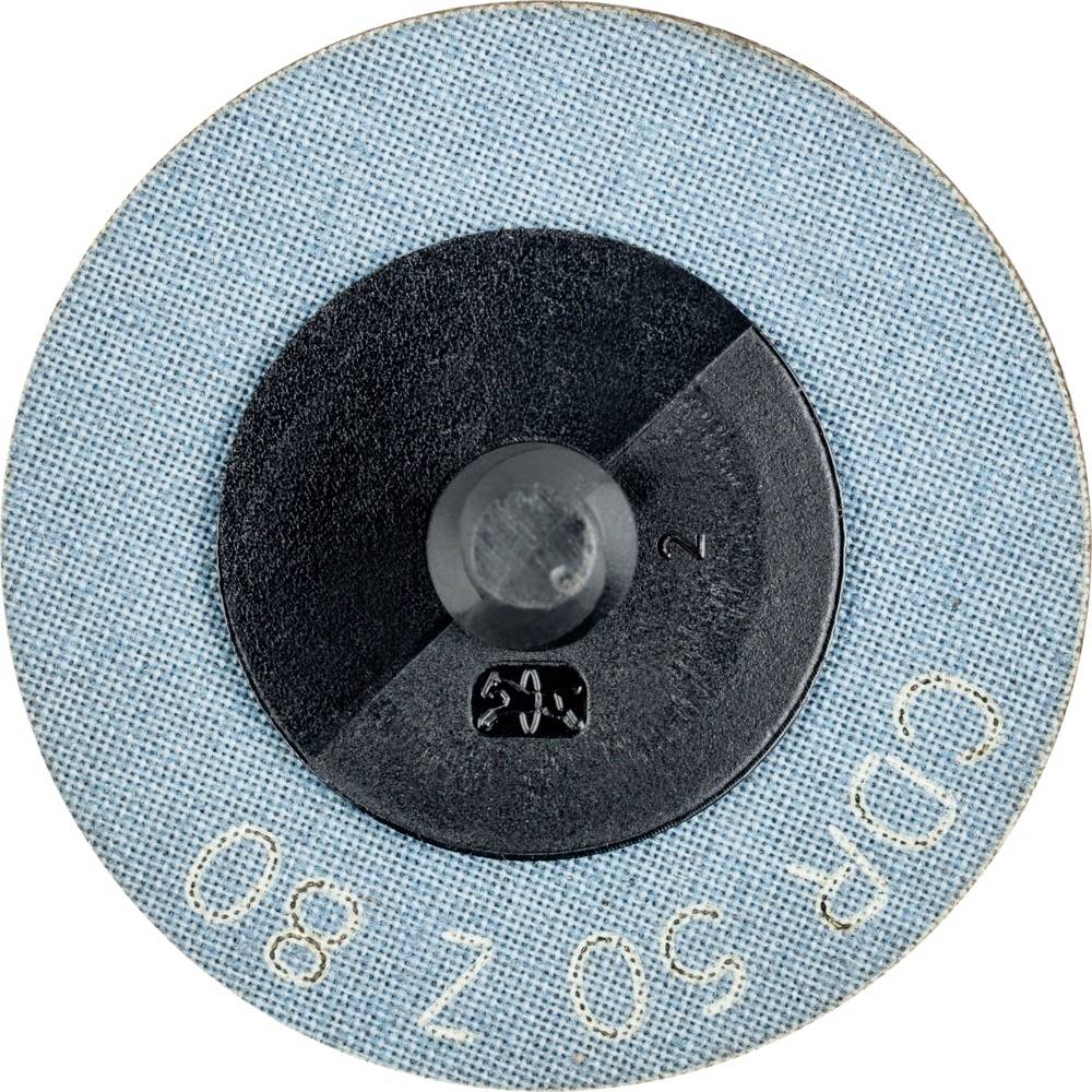 Okrągła tarcza szlifierska z niebieskim tyłem i czarnym środkiem. Napis: 'CDR 50 Z 80'.