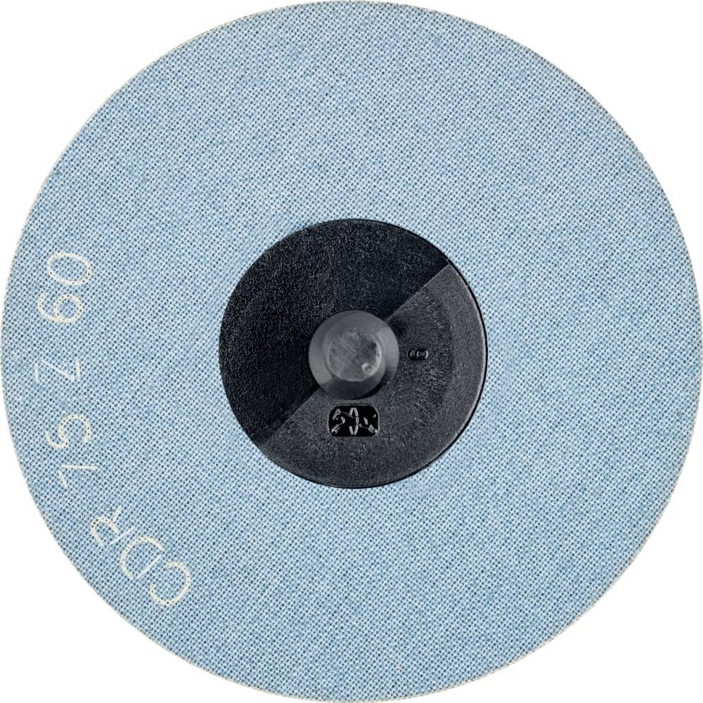 Tarcza szlifierska, niebieska z czarnym środkiem, napis: CDR 15 Z 60
