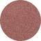 Okrągły, czerwony papier ścierny o drobnoziarnistej strukturze, odpowiedni do wygładzania powierzchni drewnianych.
