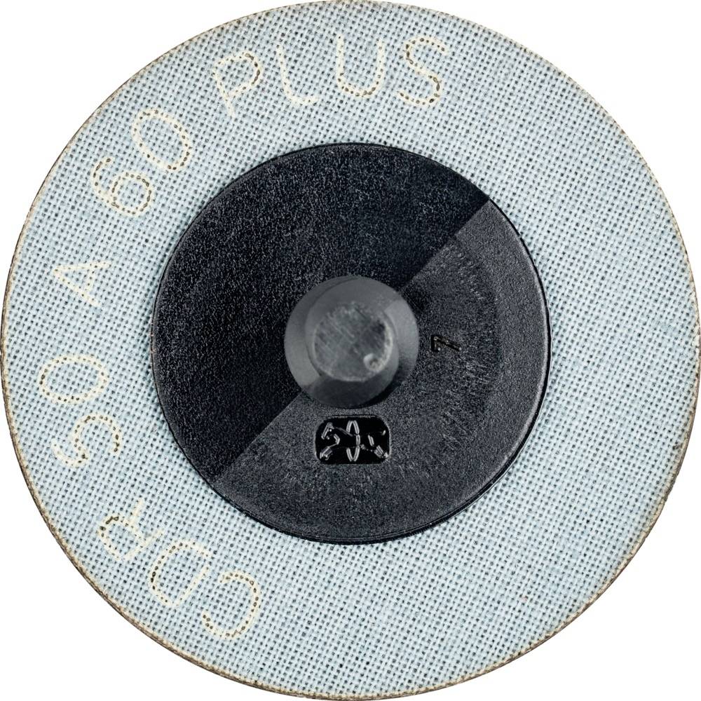 Ilustracja okrągłej tarczy szlifierskiej z napisem 'CDR A 60 PLUS'. Tarcza posiada centralne mocowanie.