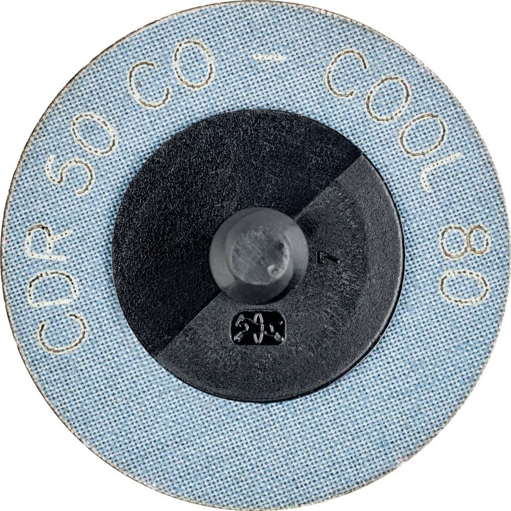 Niebieskie koło szlifierskie z napisem 'CDR 50 CO - COOL 80'. Pośrodku znajduje się czarne mocowanie narzędzia.