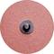 Czerwona tarcza papieru ściernego z centralnym czarnym otworem mocującym, używana do szlifowania i wygładzania powierzchni.