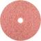 Różowa, okrągła tarcza filcowa z centralnym otworem, stosowana do prac polerskich.