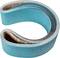 Złożona taśma szlifierska o niebieskiej powierzchni i wewnętrznej stronie z brązowego papieru. Odpowiednia do przemysłowych maszyn szlifierskich.