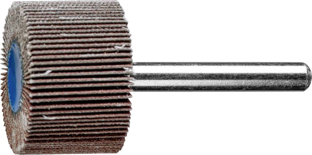 Nasadka szlifierska z wielowarstwowym papierem ściernym, w kształcie cylindra, zamocowana na metalowym trzpieniu. Używana do polerowania i szlifowania powierzchni.