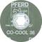 Tarcza szlifierska z napisem 'PFERD CO-COOL 36', posiadająca wzmocnienie otworów w środku, przeznaczona do obróbki metalu.
