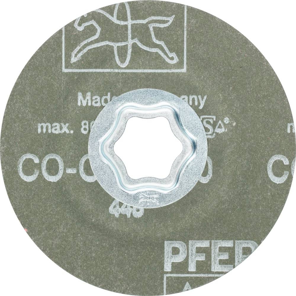 Tarcza szlifierska z napisem 'PFERD', maksymalna prędkość obrotowa 8000 obr./min, Made in Germany. Odpowiednia do narzędzi szczelinowych.