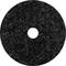 Okrągła czarna tarcza szlifierska z centralnym otworem, przeznaczona do obróbki powierzchni różnych materiałów.