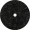 Czarne, okrągłe tarcze szlifierskie o chropowatej teksturze z centralnym otworem. Wygląda na solidną i przemysłową.