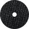Czarna tarcza tnąca do szlifowania z powierzchnią teksturowaną i otworem centralnym.