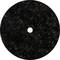 Okrągła, czarna tarcza szlifierska z otworem pośrodku, o teksturowanej powierzchni, odpowiednia do obróbki metalu lub prac rzemieślniczych.