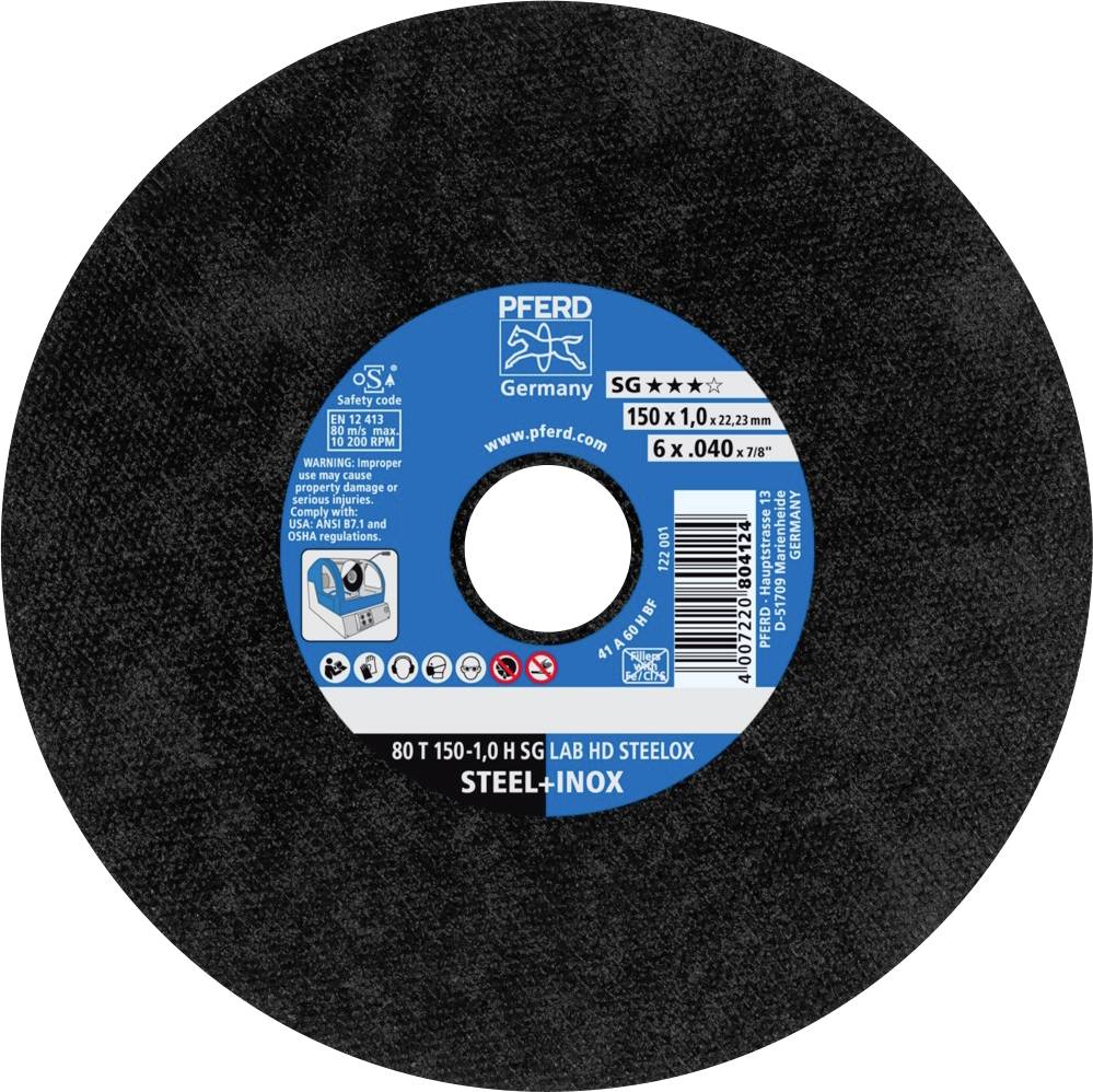 PFERD TOOLS 80 T 150-1,0 H SG LAB HD STEELOX/22,23 66300010 Tarcza tnąca prosta 150 mm 25 szt. stal nierdzewna, stal odp
