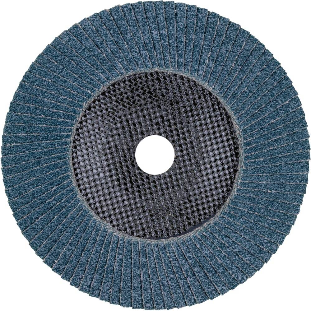 Tarcza szlifierska z promieniowo rozmieszczonymi lamelami, z centralnym otworem. Używana do szlifowania i obróbki powierzchni.