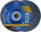 'Polifan tarcza szlifierska wachlarzowa do stali i stali nierdzewnej, rozmiar 100 x 16,0 mm, ziarnistość Z 80, marki PFERD, niebieska z informacjami bezpieczeństwa.'