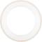 Okrągły, biały krąg z wąską, beżową obwódką.