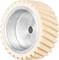 Metalowy rdzeń koła z szerokimi, równomiernie rozmieszczonymi kremowymi profilami gumowymi, przeznaczony do stosowania w maszynach lub pojazdach.