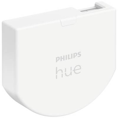 Biały, kwadratowy moduł ścienny Philips Hue o zaokrąglonych krawędziach.