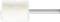 Biały wałek malarski z krótką rączką, odpowiedni do nakładania farby na gładkich powierzchniach.