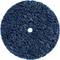 Niebieski gąbka ścierna o okrągłym kształcie i szorstkiej powierzchni, odpowiednia do prac polerskich lub czyszczenia powierzchni.