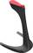 Czarny, zakrzywiony uchwyt z czerwoną górną częścią, odpowiedni do prezentacji lub przechowywania małych urządzeń lub przedmiotów.