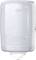 Automatyczny dozownik mydła w kolorze białym, zamontowany na ścianie.