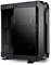 Czarna obudowa komputera z boczną szybą, która pozwala zajrzeć do jej wnętrza. Idealna do zestawów dla graczy.